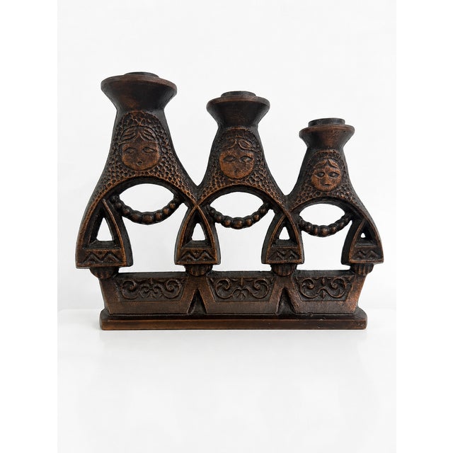 Metal Brutalist Cast Iron Matryoshka Russian Doll Candleholder, Soviet, 1960s For Sale - Image 7 of 7