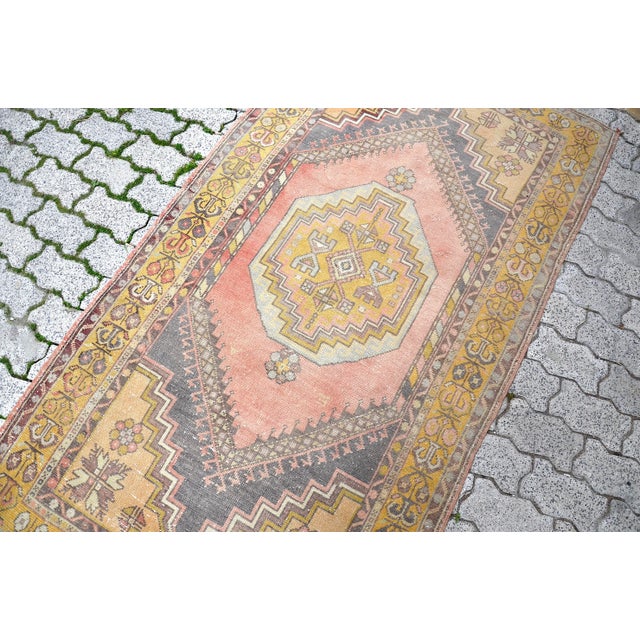 1960s Turkish Vintage Faded Rug For Sale - Image 5 of 11