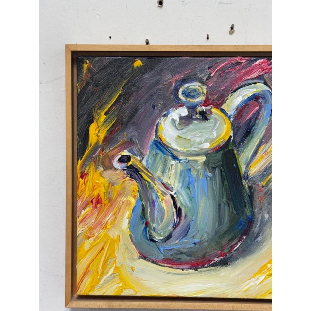 Yellow Circa 2001 Albert Smith Abstract Teapot, Framed For Sale - Image 8 of 12