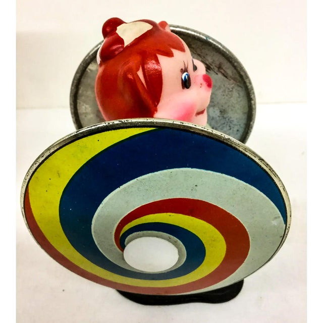1940s Vintage Wind-Up Toy Bear Whirling Wheel New in Box For Sale - Image 5 of 9