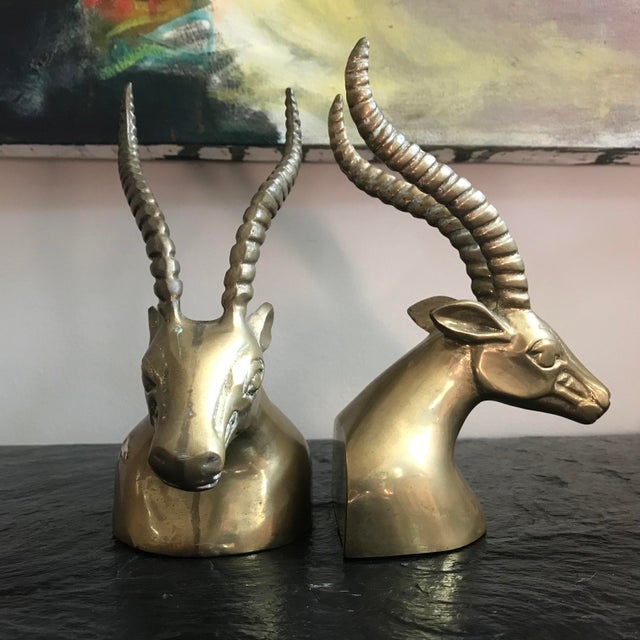Brass Gazelle Bookends Chairish