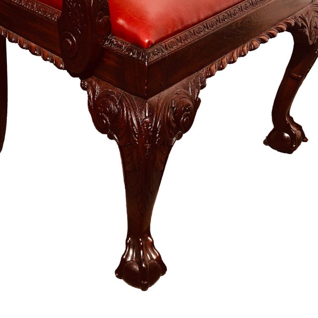 Wood Set of Eight English Carved Mahogany George III Style Dining Chairs, Circa 1870 For Sale - Image 7 of 7