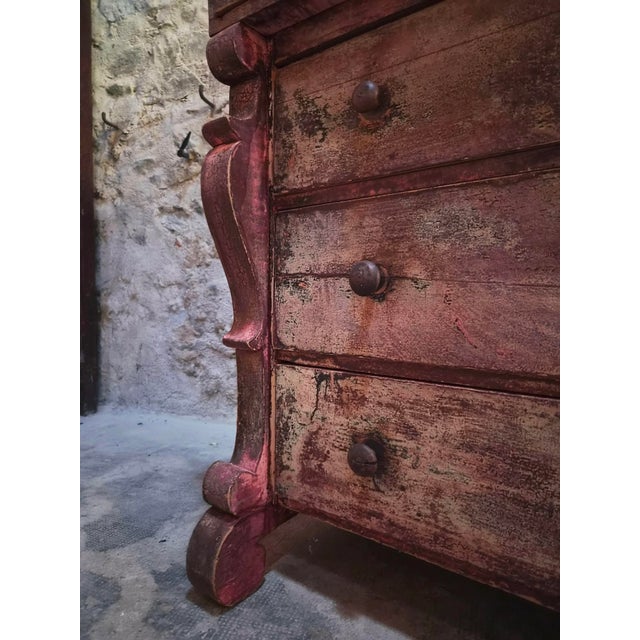 Antique French PaintedPoplar and Pine Shop Chest of Drawers, 1850s For Sale - Image 9 of 18