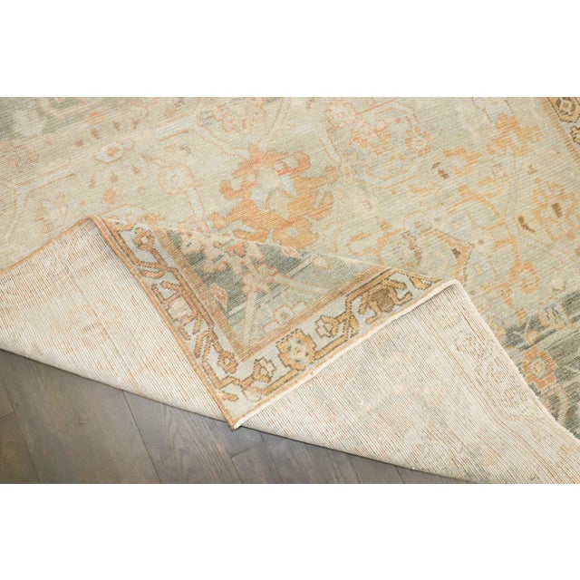 Early 20th Century Abrashed Soft Peach Green Malayer Rug For Sale - Image 5 of 9