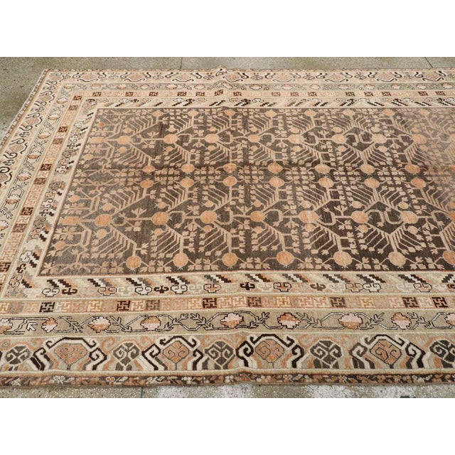 Textile Early 20th Century Handmade East Turkestan Khotan Gallery Carpet For Sale - Image 7 of 10