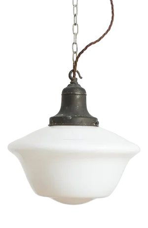Vintage Church Opaline Glass Pendant Light, 1920s