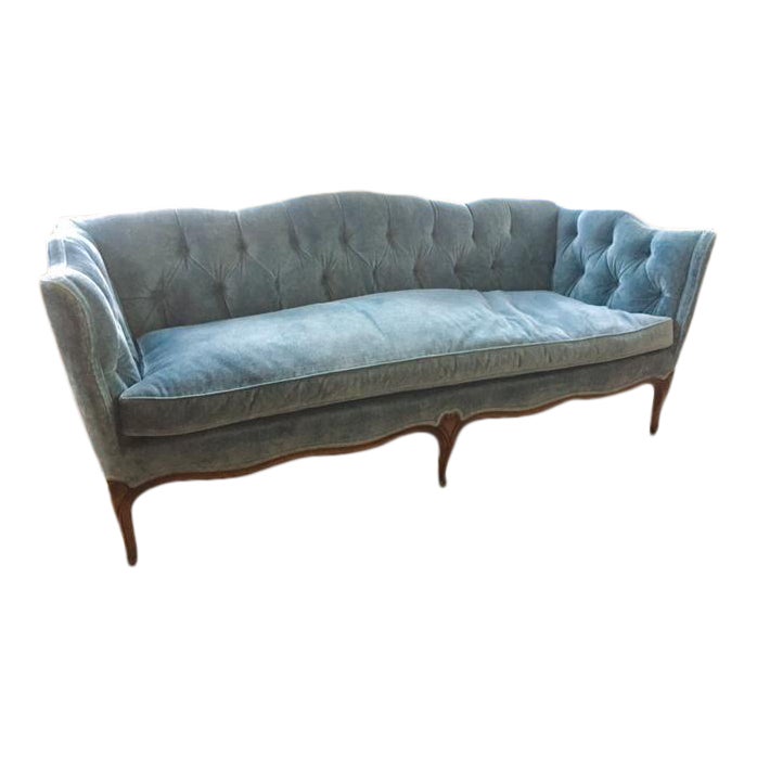 Vintage Tufted Velvet Sofa | Chairish