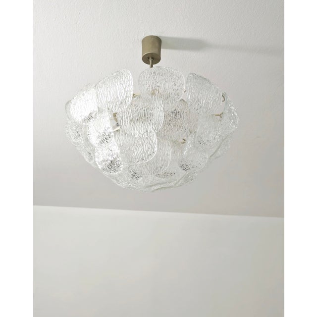 Metal Vintage Italian Murano Glass Pendant Light by Gino Vistosi, 1960s For Sale - Image 7 of 18