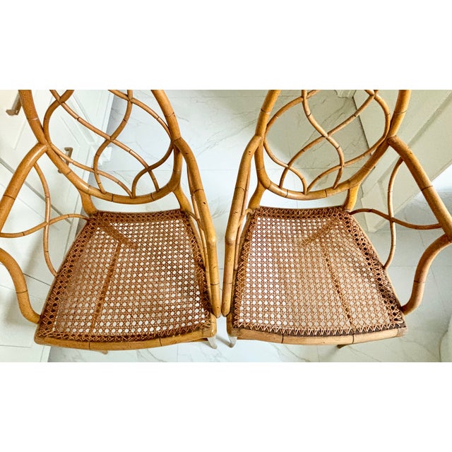 Beige Vintage English Faux Bamboo Oval Back Armchairs in the Manner of Tom Parr for Colefax & Fowler For Sale - Image 8 of 17