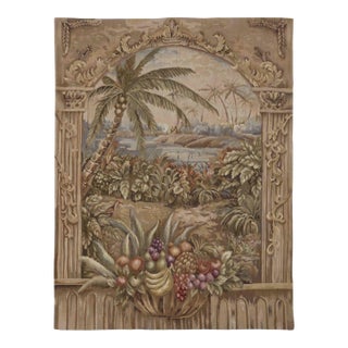 Palms & Fruit Handwoven Tapestry - 158 X 122 Cm (5'2" X 4'0") - Requires Rod Size 3 For Sale
