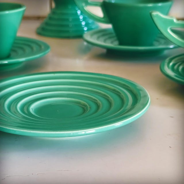 Ceramic Art Deco Coffee Service from Salins Studio, France, 1930s, Set of 10 For Sale - Image 7 of 18