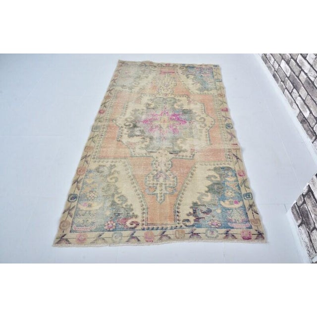 1960s Handmade wool and cotton rug in Turkish Anatolian Small Rug, Vintage Doormat Rug, Turkish Decorative Rug, Handmade...