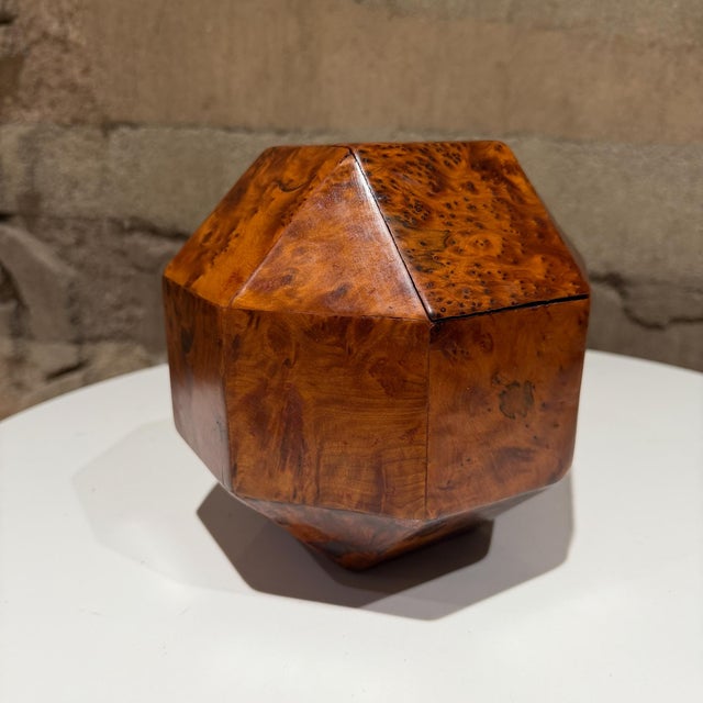 Art Deco Art Deco French Polyhedral Box Crafted From Burled Wood Custom For Sale - Image 3 of 13
