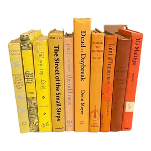 Vintage Late 20th Century Yellow/Orange Books - Set of 10