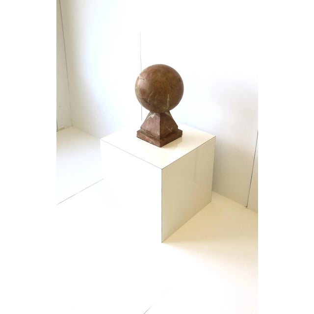 Tan Marble Sphere Sculpture, Modern Art Deco, Circa Early-20th Century For Sale - Image 8 of 13
