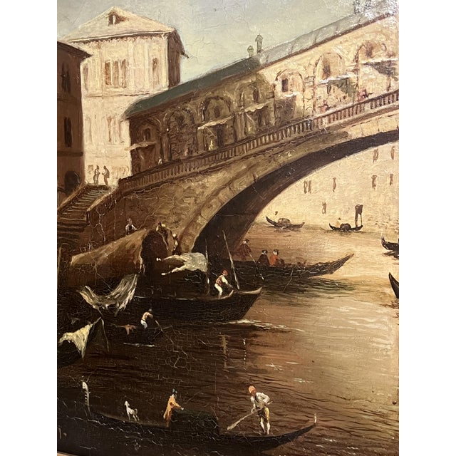 Venice Grand Canal, Italy, Oil on Canvas, 19th Century For Sale - Image 4 of 11