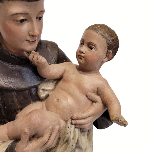 Sculpture of Saint Anthony of Padua with the Child, Spanish School, late 18th century – Spain Technique: Wood carving...