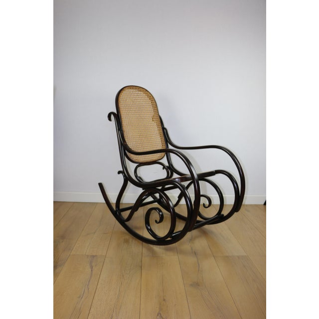 Brown Rocking Chair on Runners, 1970s For Sale - Image 12 of 12