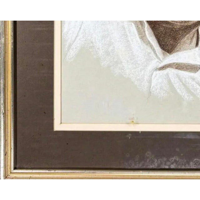 Gray Vintage 1971 Woodi Ishmael Signed Original Pastel Portrait of a Man For Sale - Image 8 of 14