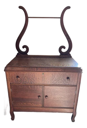 Antique Quarter-Sawn Oak Wash Stand by Marvel Furniture Co.