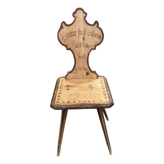 Antique German Folk Art - Mountain Area Chair For Sale