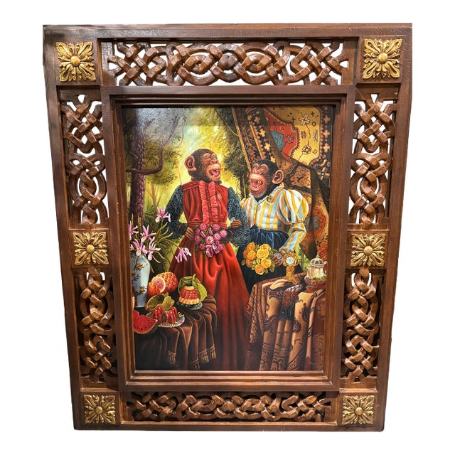 1990s Victorian Monkey Portrait For Sale