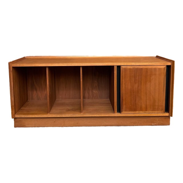 Merton Gershun for Dillingham Esprit Walnut Record Storage Bench For Sale