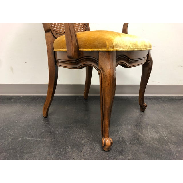 French Country Walnut Caned Dining Chairs by White of Mebane Set of 6