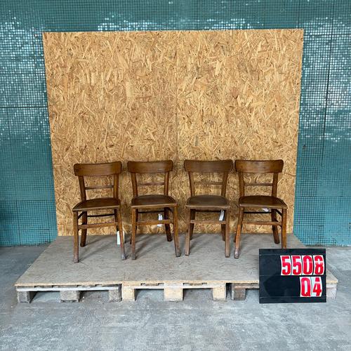 Vintage French Farmhouse Dining Chairs, 1950s, Set of 4 For Sale - Image 4 of 4