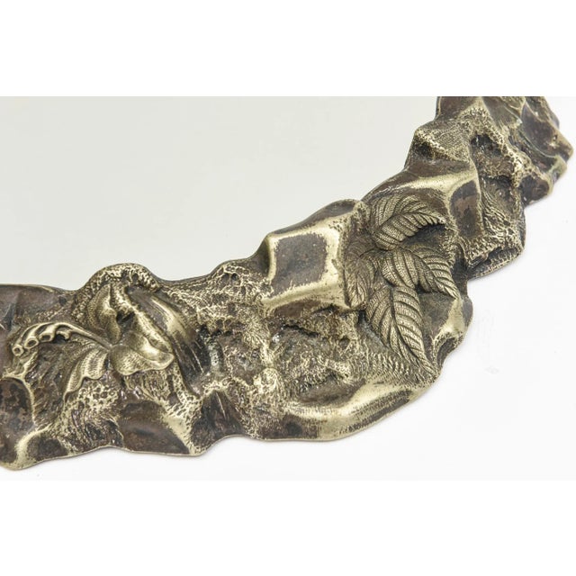 Vintage Resin Composition Mirrored Tray Brutalist Style Restored For Sale In Miami - Image 6 of 11