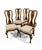 Textile Set of 6 Vintage Gilt-Inlaid Dining Chairs 2 Armchair + 4 Side Chairs With Gold Scrollwork, Cabriole Legs & French Provincial Sty For Sale - Image 7 of 16