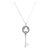 Tiffany & Co. Keys 18k White Gold Diamond Clover Key Pendant Necklace For Sale