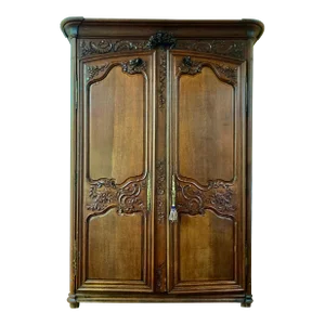 18th Century Louis XV French Provincial Carved Armoire