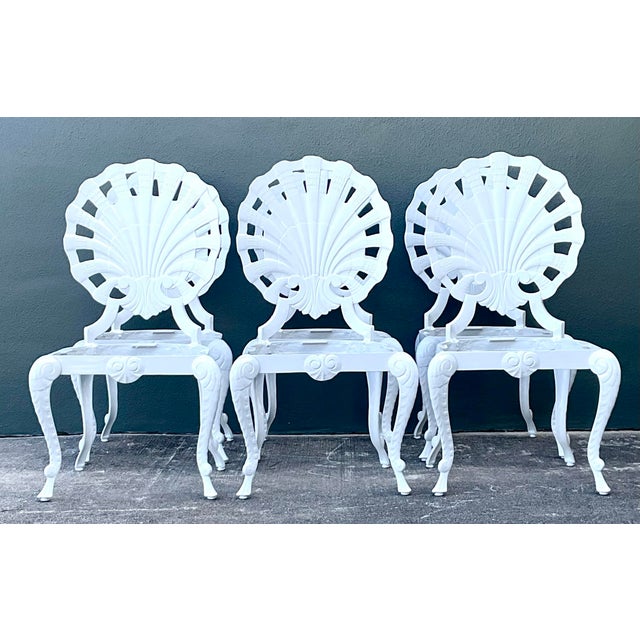 Vintage Regency Cast Aluminum Grotto Chairs - Set of 6 For Sale In West Palm - Image 6 of 10