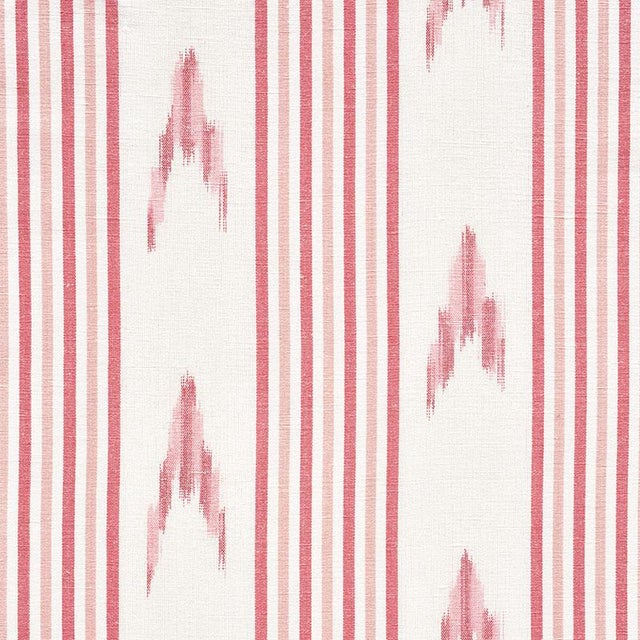 A true warp-printed and woven ikat, this unique medium-scale stripe is remarkable on its own but is also a wonderful...