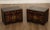 High Quality Vintage Pair of Korean Brass-Bound Elm Side Chests, Each with Three Drawers Over Cabinet Storage
