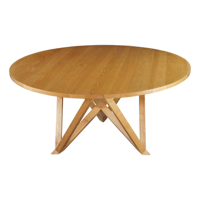Ralph Lauren Geometric Modern Round Ash Lauren Studio Dining Breakfast Table 68" For Sale