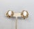 Napier Vintage 1973 Signed Napier Modernist Goldtone White Cabochon Clip Earrings - 2 Pieces For Sale - Image 4 of 7