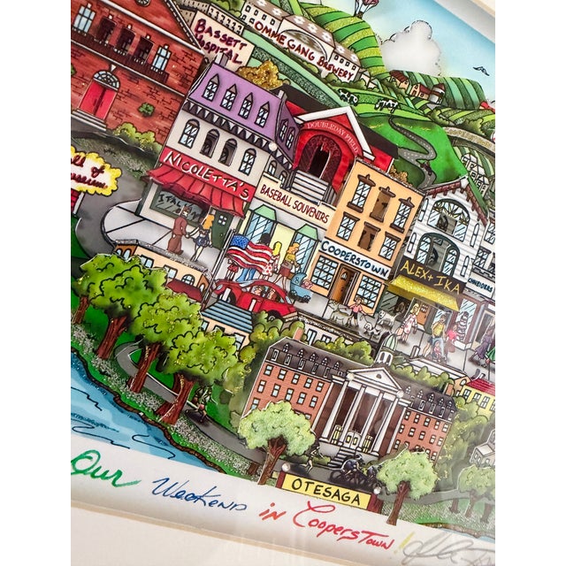Late 20th Century Charles Fazzino "Our Weekend in Cooperstown" Signed Artist Proof Framed Limited Edition Serigraph For Sale In Houston - Image 6 of 11
