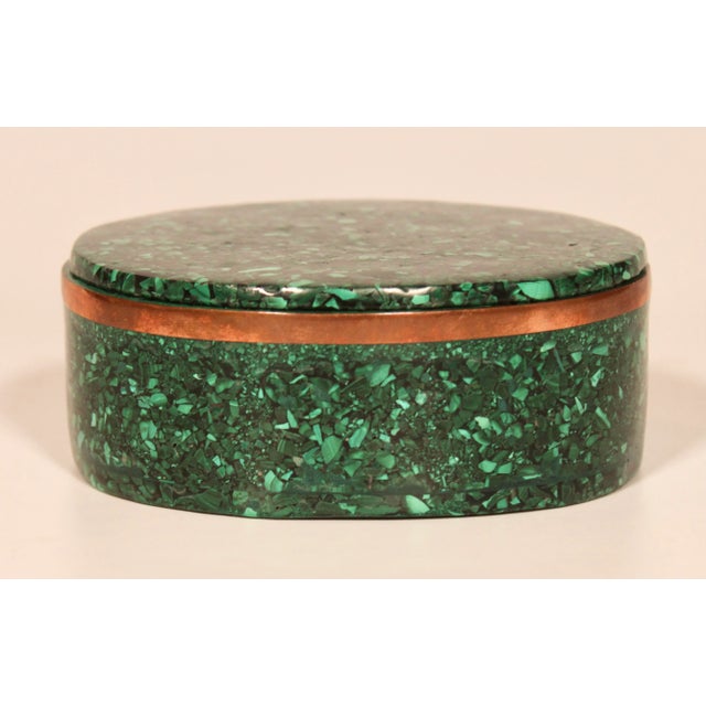 Mid 20th Century Large Vintage Genuine Malachite Box For Sale - Image 5 of 13