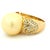 1990s Golden South Sea Pearl & Diamond 14k Gold Statement Ring, Size 7 For Sale - Image 9 of 12