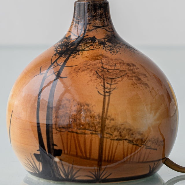 Small French Art Nouveau Hand-Painted Ceramic Table Lamps, 1920s, Set of 2 For Sale - Image 13 of 18