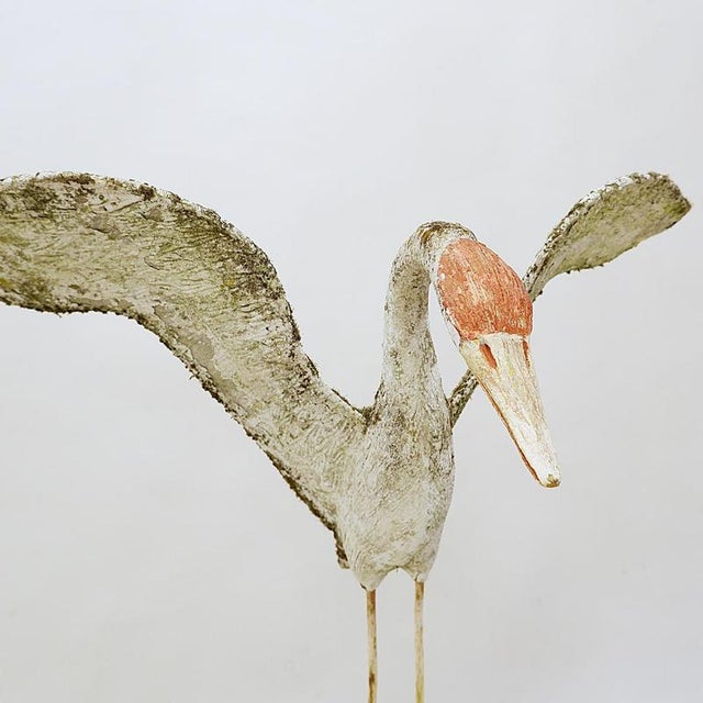 Outdoor Heron Sculpture in Cement For Sale - Image 6 of 16