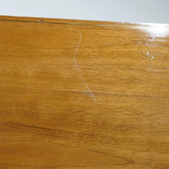 Vintage Walnut Desk with Brass Details, 1950s For Sale - Image 13 of 15