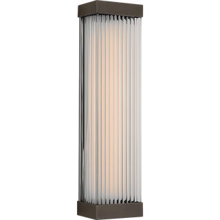 Chapman & Myers for Visual Comfort Signature Vance 14" Sconce in Bronze with Clear Glass Rods For Sale