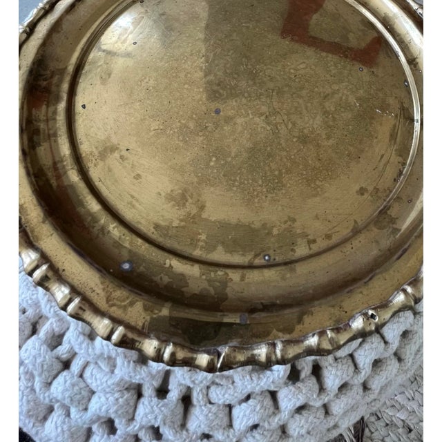 1980s Vintage Engraved Brass Christmas Tray With Faux Bamboo Accent "Love Mom" For Sale - Image 5 of 9