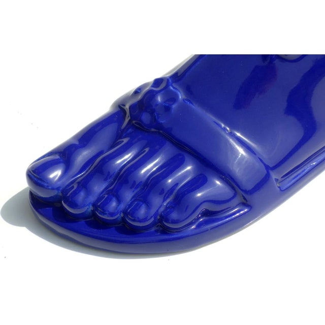 1960s Roman Foot in Blue Pottery by Piero Fornasetti, Italy, 1960s For Sale - Image 5 of 7