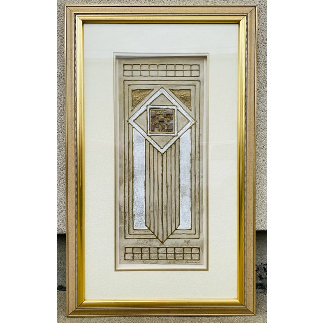 Mid Century Mixed Medium Modernist Painting on Paper. For Sale - Image 10 of 10