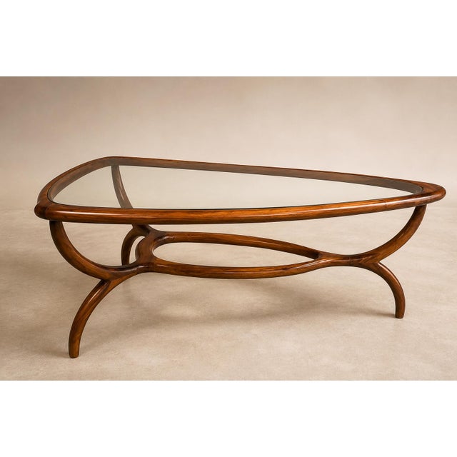 Brown Egg Coffee Table in Caviuna Wood & Glass by Giuseppe Scapinelli, Brazil, 1950s For Sale - Image 8 of 18