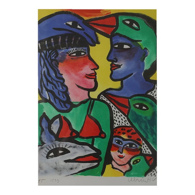 Ulrika Hydman Vallien, Composition of Figures, 1999, Color Lithography, Framed For Sale
